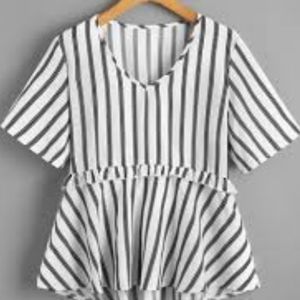 SHEIN Women's V-neck Peplum Blouse